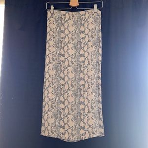 Snake print midi skirt